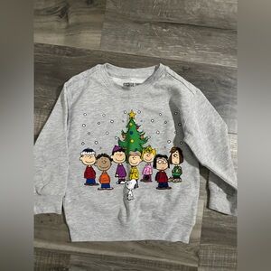 Kids Gray Peanuts Christmas Sweatshirt